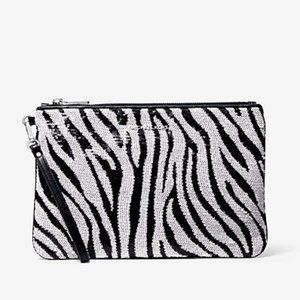 Michael Kors Black and White Zebra Clutch